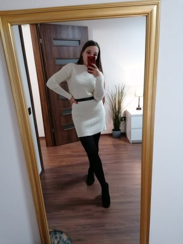 imusau.lt | parduodama Balta rankų darbo megzta suknelė