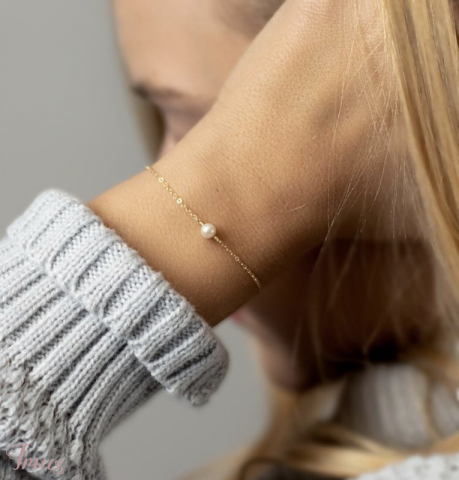 imusau.lt | parduodama Paauksuota apyrankė su natūraliu perlu, 6mm