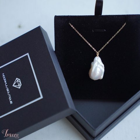 imusau.lt | parduodama Paauksuota grandinėlė su natūraliu Baroque perlu, 2-3cm