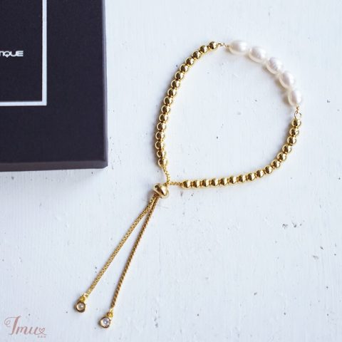 imusau.lt | parduodama Natūralių perlų reguliuojamo ilgio apyrankė