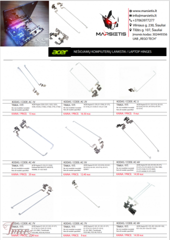 imusau.lt | parduodama PIGIAUSIAI. ACER KOMPIUTERIO LANKSTAI, VYRIAI, EKRANO LAIKIKLIAI, ŠIAULIAI