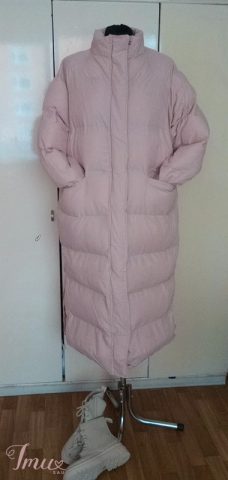 imusau.lt | parduodama Ilgas šviesiai rausvas šiltas paltas