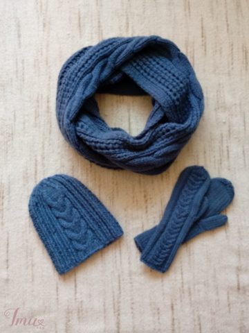 imusau.lt | listing Mėlynas šalikas/ mova, kepurė ir pirštinės