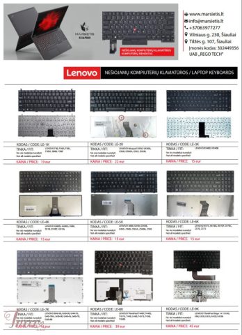 imusau.lt | parduodama LENOVO nešiojamų kompiuterių klaviatūros geriausia kaina Lietuvoje!