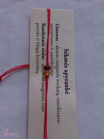 imusau.lt | listing raudona siūlo  apyrankė