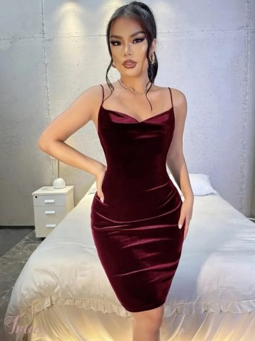 imusau.lt | parduodama Elegantiška suknelė be rankovių, spalva burgundija 83147