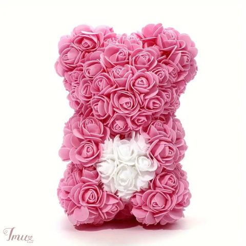 imusau.lt | listing Rankų darbo rožinis su baltu meškiukas iš dirbtinių rožių 86952