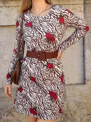 imusau.lt | parduodama Suknelė su gėlėmis, ilgomis rankovėmis 73823