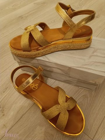 imusau.lt | listing Vasarinės odinės basutės ,auksinės spalvos.