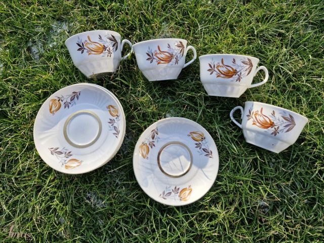 imusau.lt | parduodama Tenapolio porcelianiniai puodeliai su gėlių motyvu.